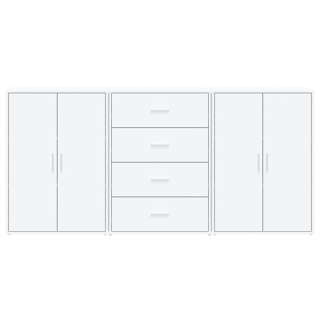 Dulapuri, 3 buc., alb, 60x31x84 cm, lemn prelucrat - Img 4