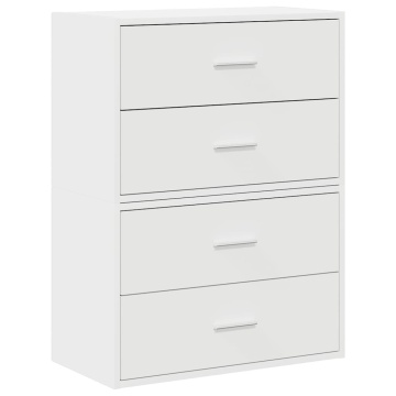 Dulapuri cu 2 sertare 2 buc Alb 60x31x40 cm Lemn prelucrat - Img 2