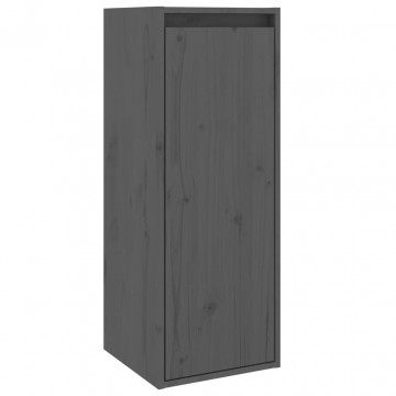 Dulapuri de perete, 2 buc., gri, 30x30x80 cm, lemn masiv de pin - Img 8