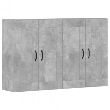 Dulapuri de perete, 2 buc., gri beton, lemn prelucrat - Img 2