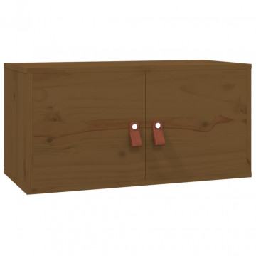 Dulapuri de perete 2 buc. maro miere 60x30x30 cm lemn masiv pin - Img 3