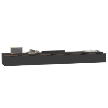 Dulapuri de perete, 2 buc., negru, 102x30x20 cm, lemn prelucrat - Img 4