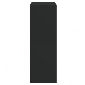 Dulapuri înalte cu uși, negru, 68x37x109 cm, lemn prelucrat - Img 7