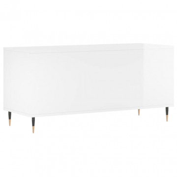 Dulapuri pentru discuri alb lucios 100x38x48 cm, lemn prelucrat - Img 5