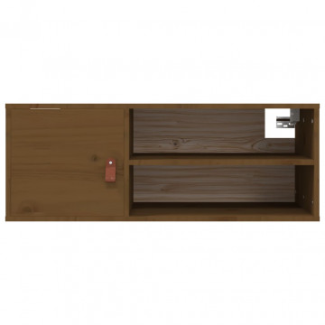 Dulapuri perete 2 buc. maro miere, 80x30x30 cm, lemn masiv pin - Img 6