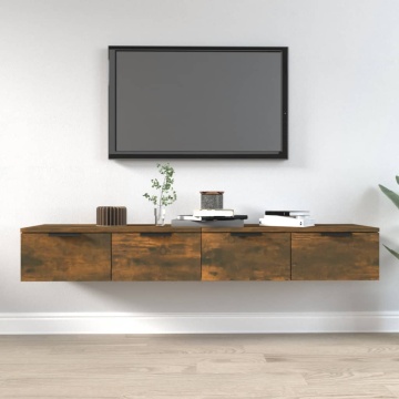 Dulapuri perete 2 buc. stejar afumat 68x30x20 cm lemn prelucrat - Img 1