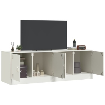 Dulapuri TV 2 buc., alb, 67x39x44 cm Otel - Img 3
