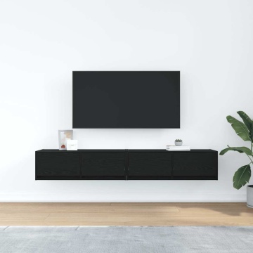 Dulapuri TV 2 buc Stejar negru 80x31x25,5 cm Lemn prelucrat - Img 3