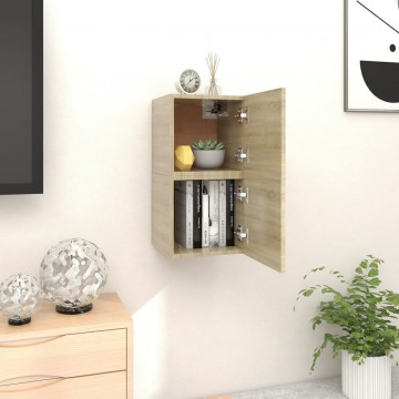 Dulapuri TV montaj pe perete 2 buc. stejar sonoma 30,5x30x30 cm - Img 1