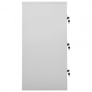 Dulapuri vestiar 2 buc. gri deschis 90x45x92,5 cm oțel - Img 3