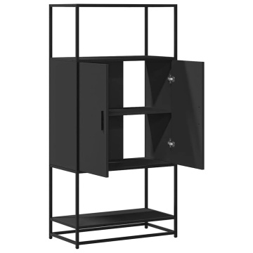 Dulapuru negru 68x35x139 cm lemn și metal prelucrat - Img 6