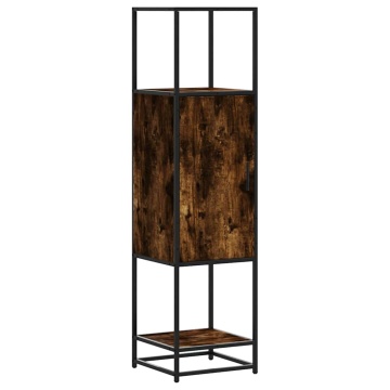 Dulapuru stejar afumat 35,5x35x139 cm lemn și metal prelucrat - Img 2