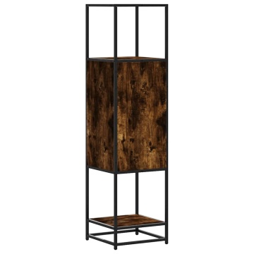 Dulapuru stejar afumat 35,5x35x139 cm lemn și metal prelucrat - Img 6