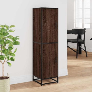 Dulapuru stejar maro 35,5x35x139 cm lemn și metal prelucrat - Img 3