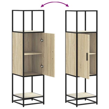 Dulapuru Stejar Sonoma 35,5x35x139 cm lemn și metal prelucrat - Img 7
