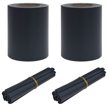 Ecrane de intimitate pentru grădină 2 buc PVC 35x0,19 m Gri închis mat - Img 2