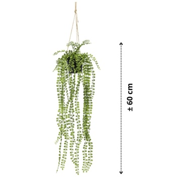 Emerald Ficus artificial Pumila, tufă suspendată în ghiveci, 60 cm - Img 4