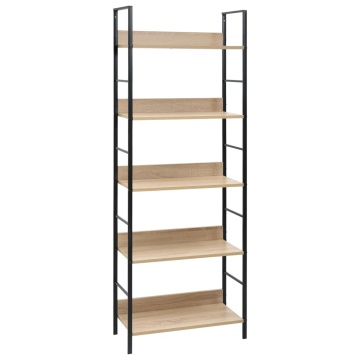 Etajeră cărți 5 rafturi, stejar 60x27,6x158,5 cm lemn prelucrat - Img 1