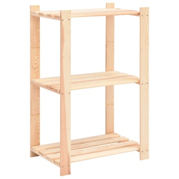 Etajere cu 3 niveluri, 2 buc., 60x38x90 cm, pin masiv, 150 kg - Img 3