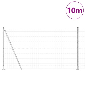 Euro Fence cu 7 Stâlpi Flanșați 1.2x10 m Oțel Galvanizat - Img 3