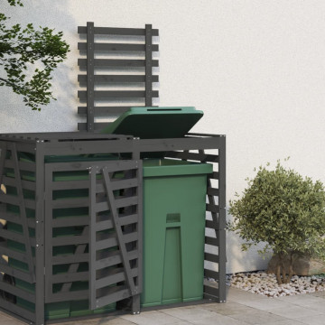 Extensie depozitare pubelă de gunoi, gri, lemn masiv de pin - Img 1
