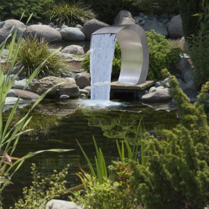 Fântână de piscină cascadă grădină, 45 x 30 x 60 cm, oțel inoxidabil - Img 2