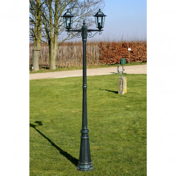 Felinar de grădină Brighton cu 2 brațe 215 cm Verde - Img 1