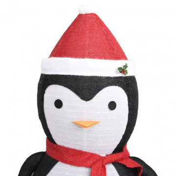 Figurină pinguin decorativă Crăciun, LED, 180 cm, țesătură lux - Img 5