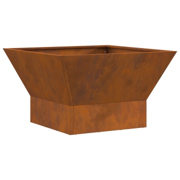 Focar pătrat Negru 60x60x35 cm Oțel rezistent la intemperii - Img 2