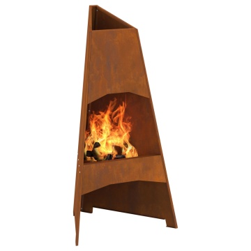 Focar Pyramid 50x45x95 cm Oțel rezistent la intemperii - Img 3