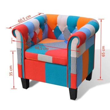 Fotoliu cu model Patchwork, material textil - Img 5