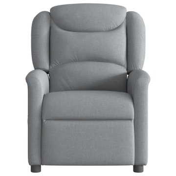 Fotoliu de masaj rabatabil, gri deschis, textil - Img 3
