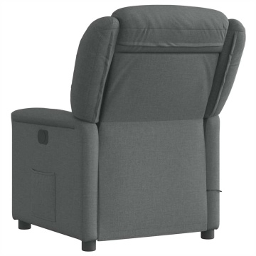 Fotoliu electric de masaj rabatabil, gri închis, textil - Img 6