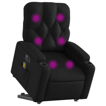 Fotoliu electric masaj rabatabil cu ridicare, negru - Img 3