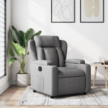 Fotoliu rabatabil, gri închis, material textil - Img 1