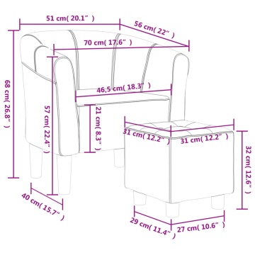 Fotoliu tip cuvă cu taburet, negru, material textil - Img 7