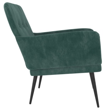 Fotoliu, verde închis, 62x79x79 cm, catifea - Img 4