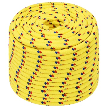 Frânghie de barcă, galben, 12 mm, 25 m, polipropilenă - Img 2