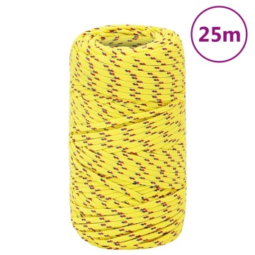 Frânghie de barcă, galben, 2 mm, 25 m, polipropilenă - Img 1