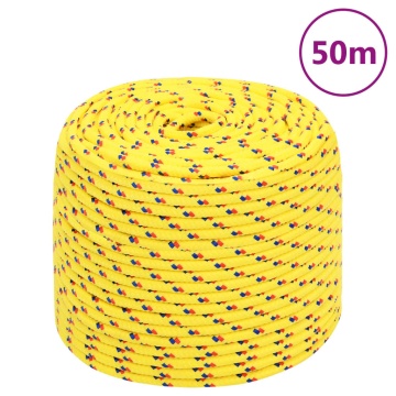 Frânghie de barcă, galben, 8 mm, 50 m, polipropilenă - Img 1