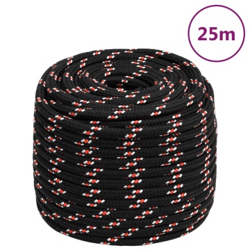 Frânghie de barcă, negru, 18 mm, 25 m, polipropilenă - Img 1