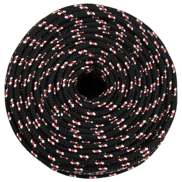 Frânghie de barcă, negru, 8 mm, 250 m, polipropilenă - Img 3