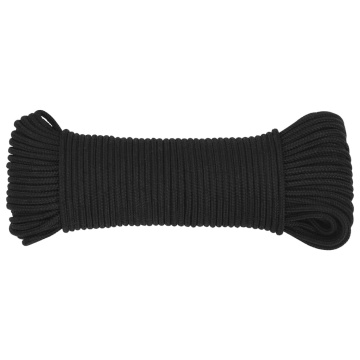 Frânghie de barcă, negru complet, 4 mm, 50 m, polipropilenă - Img 3