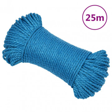 Frânghie de lucru, albastru, 6 mm, 25 m, polipropilenă - Img 1