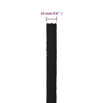 Frânghie de lucru, negru, 14 mm, 100 m, poliester - Img 5