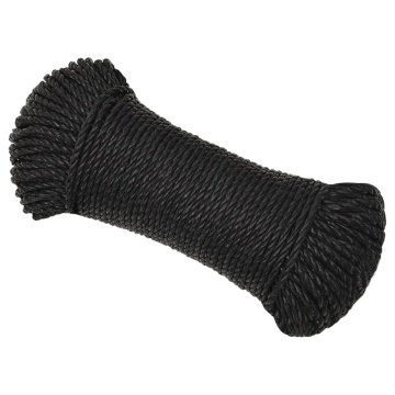 Frânghie de lucru, negru, 3 mm, 50 m, polipropilenă - Img 2