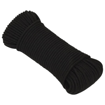 Frânghie de lucru, negru, 5 mm, 50 m, poliester - Img 2