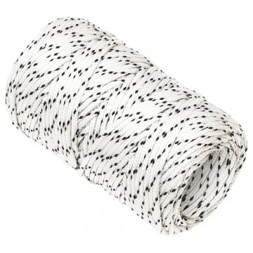 Frânghie împletită pentru barcă, alb, 2 mm x 25 m, poliester - Img 2