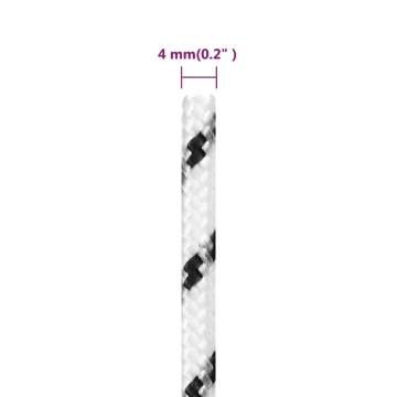Frânghie împletită pentru barcă, alb, 4 mm x 50 m, poliester - Img 6