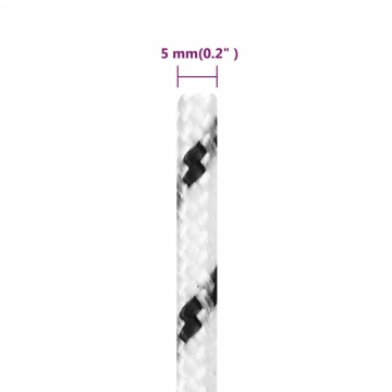 Frânghie împletită pentru barcă, alb, 5 mm x 100 m, poliester - Img 6